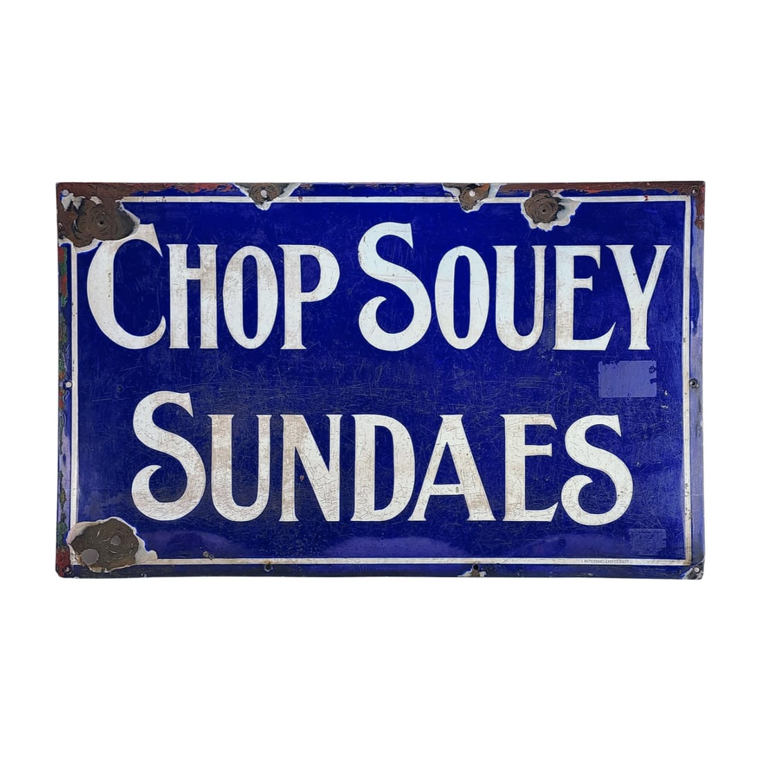 Chop Souey Sundaes Porcelain Enamel Soda Fountain Sign (1 of 5)