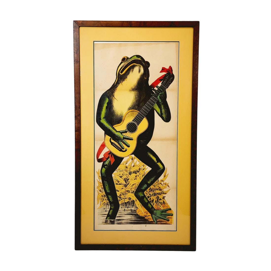 Wissembourg Frog with Guitar Original French Carnival Poster Framed 1880's (1 of 5)