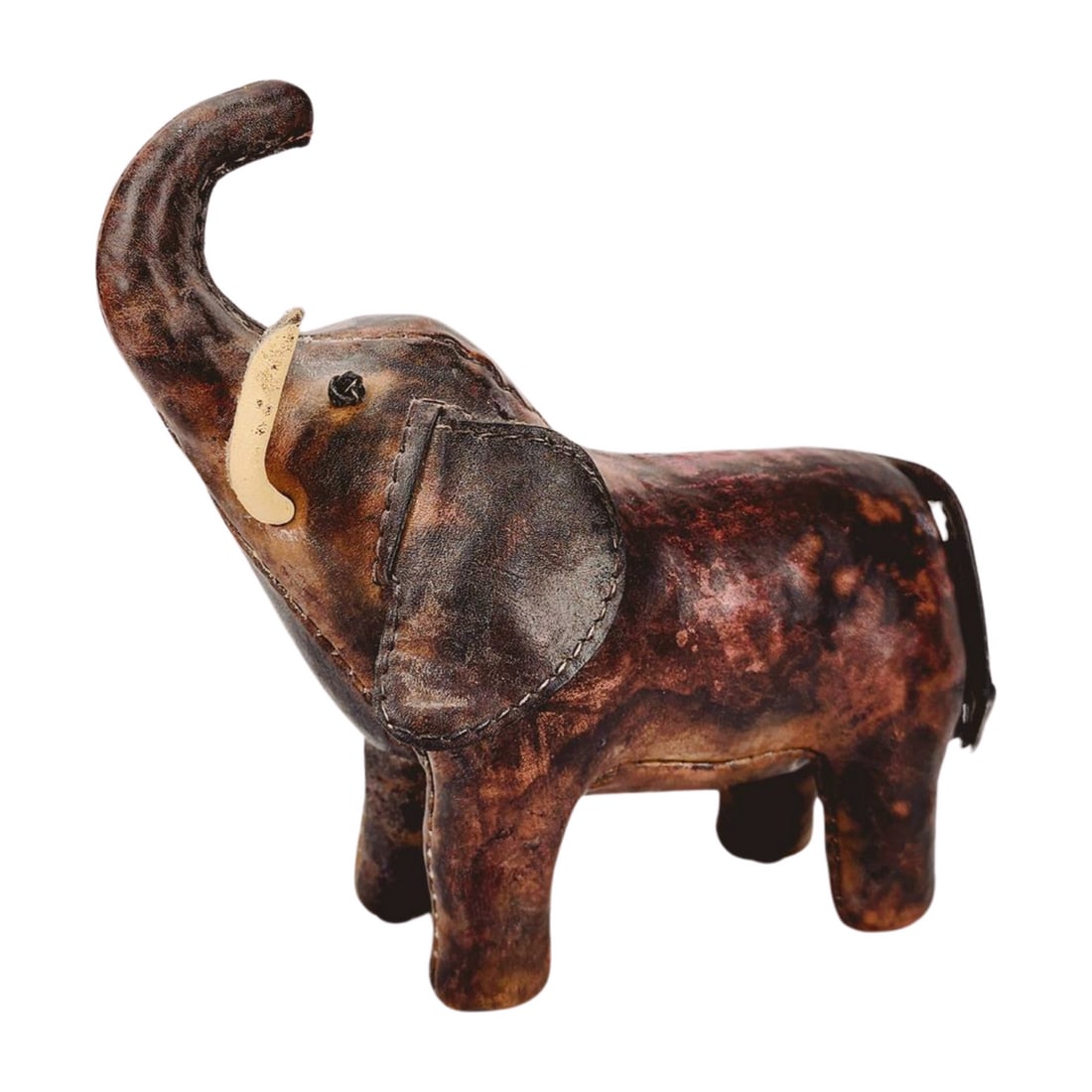 Dimitri Omersa for Abercrombie & Fitch Antique Leather Elephant Doorstop (1 of 6)