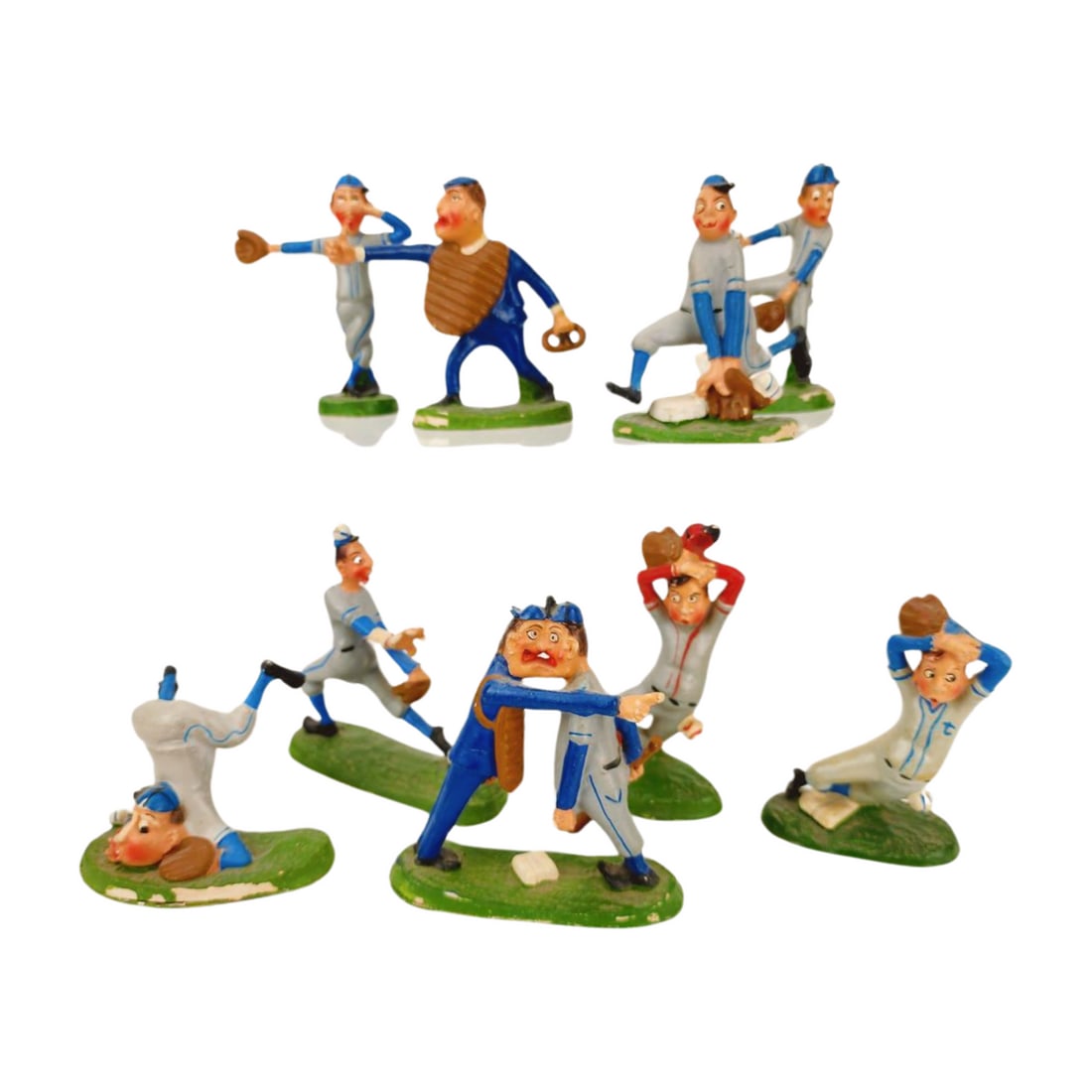 Italian 1940's Plastic Mold Wacky Baseball Player Figures (1 of 5)