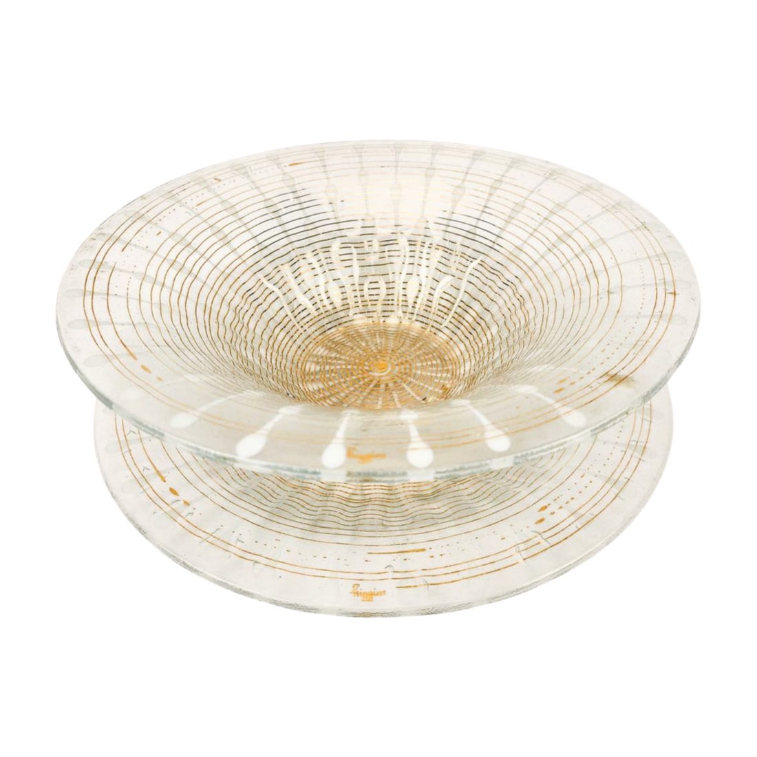 Higgins Art Glass Centerpiece & Charger (1 of 5)