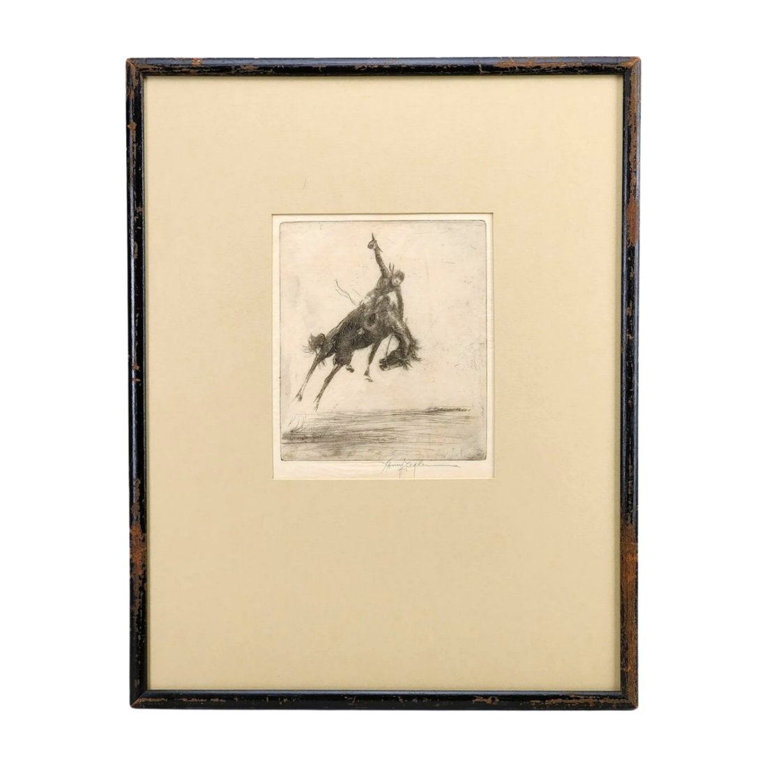 Henry Ziegler "Riding Pertty" Signed Art Dry Point Etching (1 of 6)