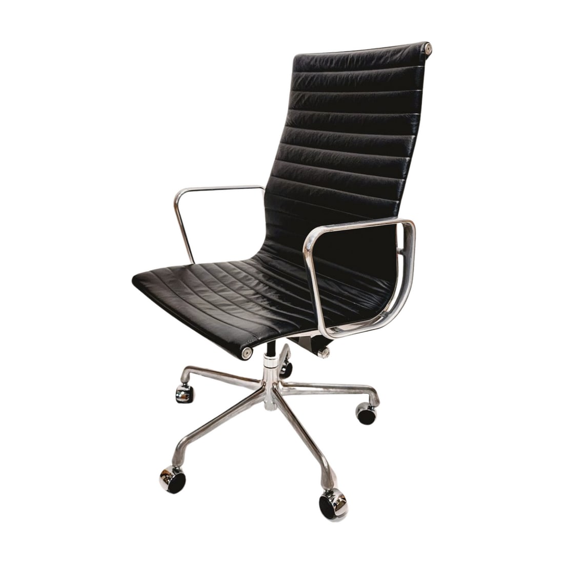 Eames Aluminum Group Herman Miller Black Leather Office Chair (1 of 6)