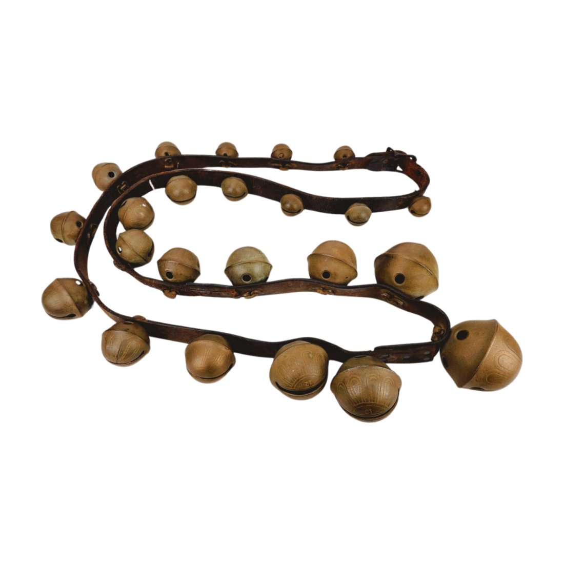 Antique Victorian Graduated Brass Sleigh Bells (1 of 6)