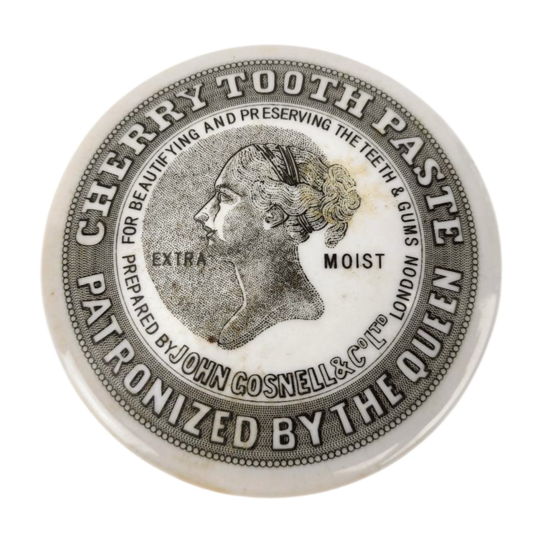 1850s Cherry Toothpaste Porcelain Tub with Lid Queen Victoria (1 of 4)