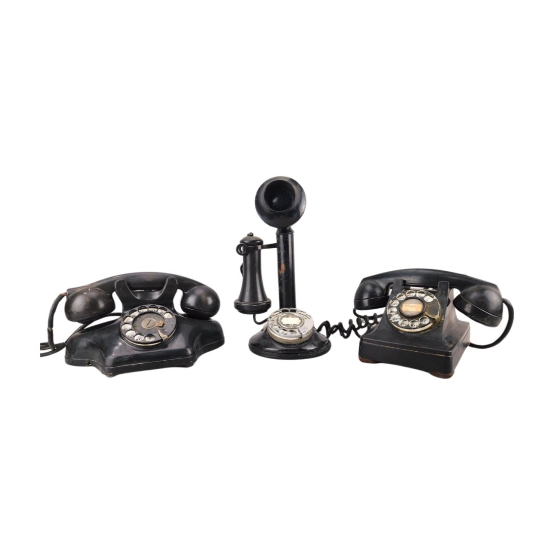 Lot of 3 Antique Art Deco Era Telephones, Dial & Candlestick (1 of 5)