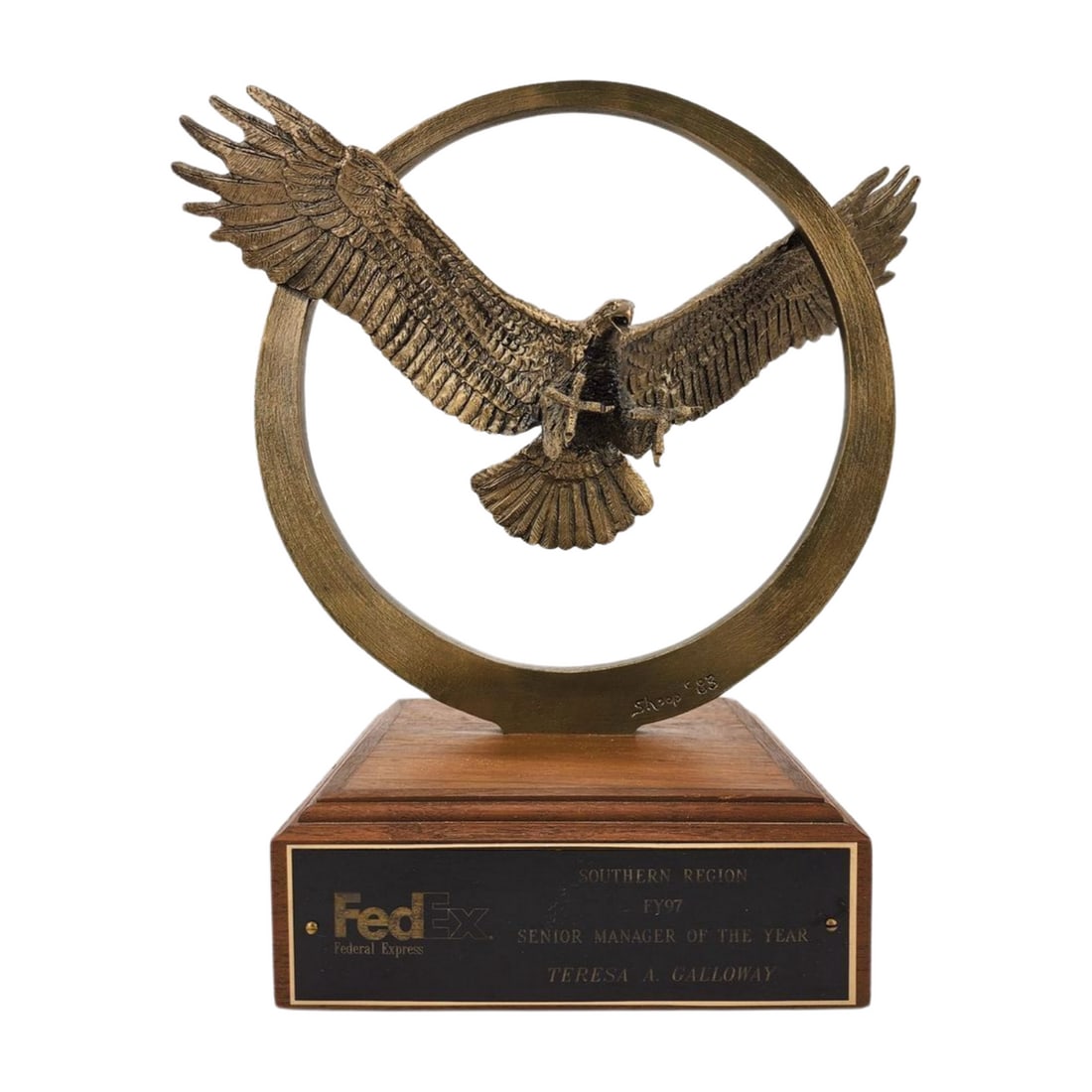 Wally Shoop Bronze Eagle Sculpture Trophy Award Signed & Limited (1 of 5)