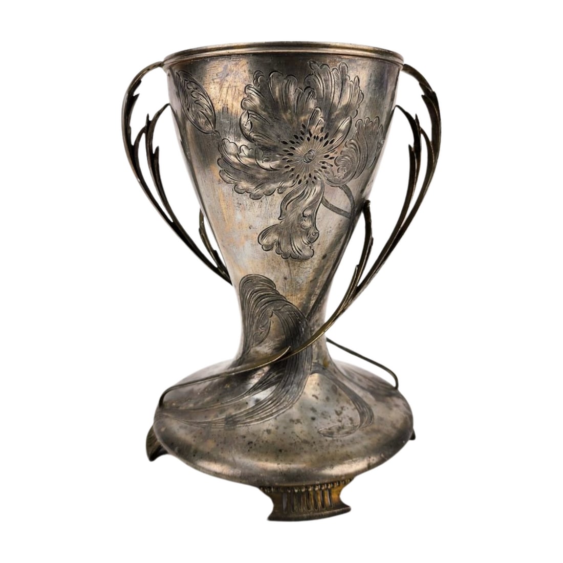 Art Nouveau Sweeping Pairpoint Silver Plated Trophy Vase Sculpture (1 of 5)