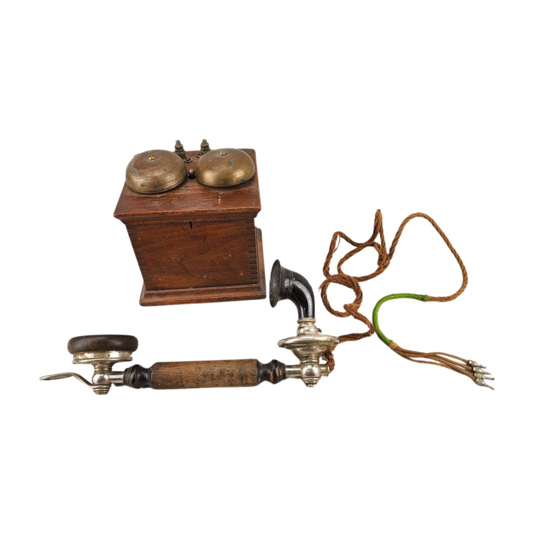 American Made Telephone Handset w/ 1887 Patented New England Telephone & Telegraph Co. Bell Box (1 of 6)