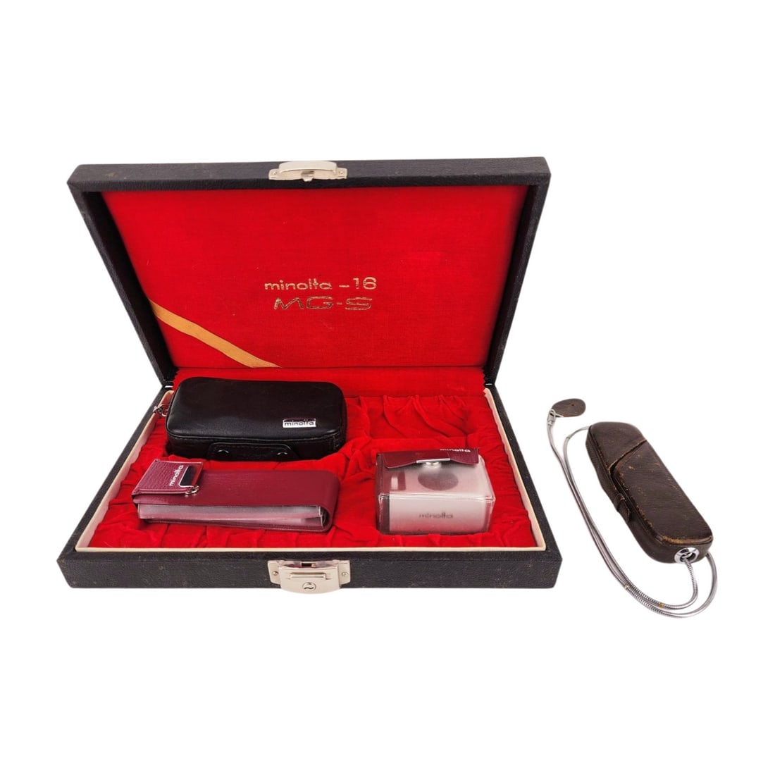 Lot of 2 Minolta Miniature Spy Cameras 16mm Minox & MS-5 with Case (1 of 9)