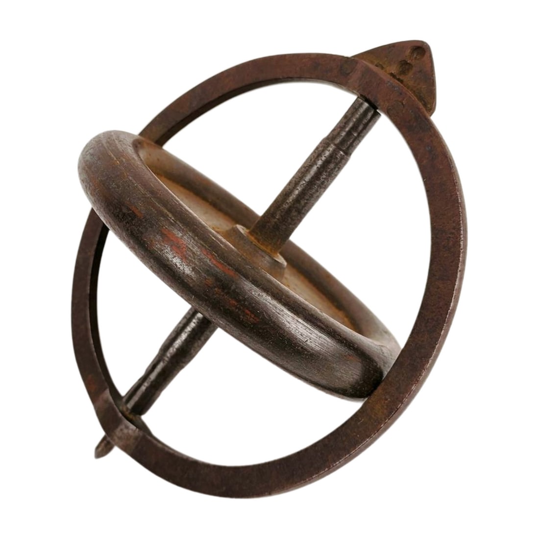 Antique 1800's Steel Machined Gyroscope: Antique 19th century machined steel Gyroscope by unknown maker. Appears to be American in origin. Measures 6" x 5".