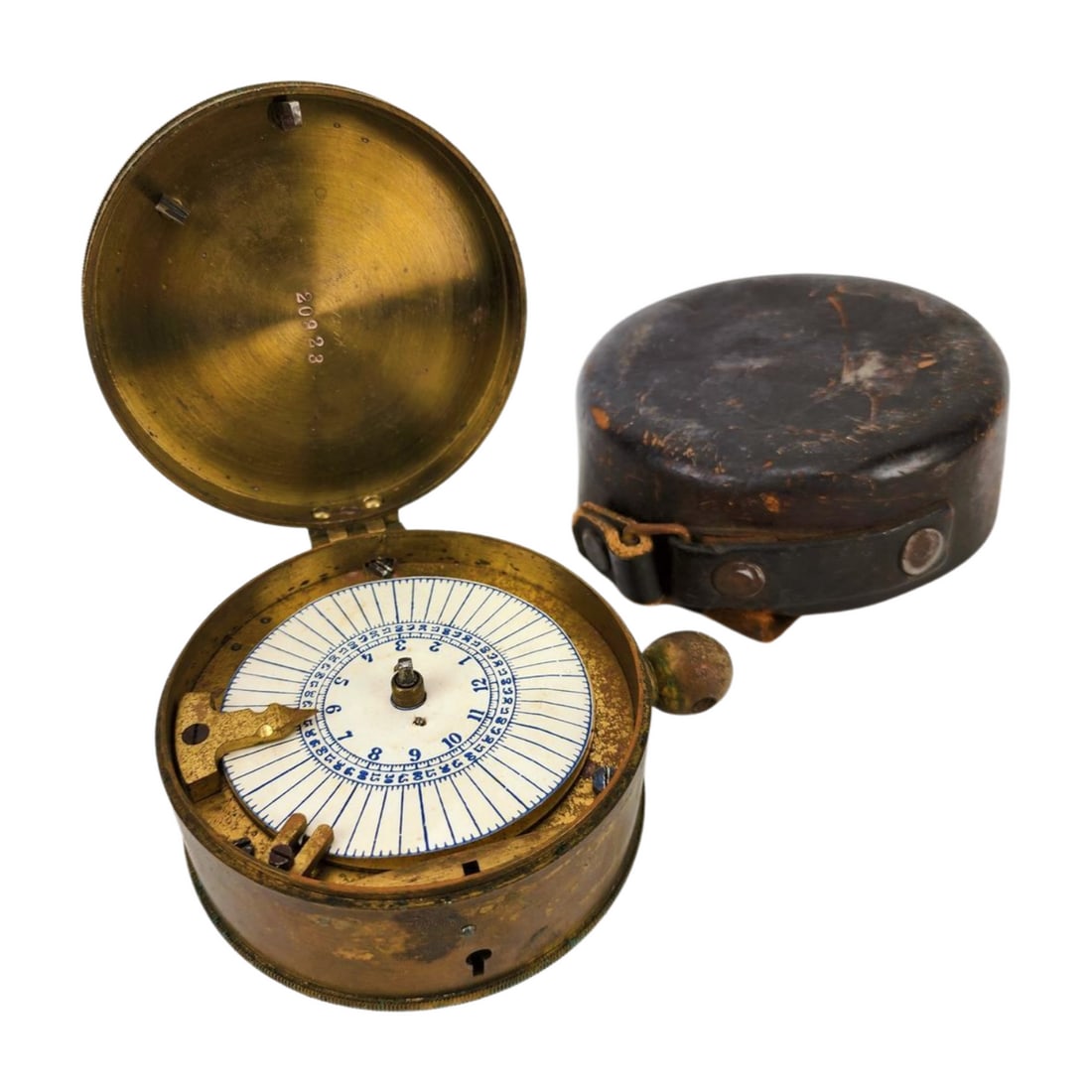 Leather Cased 19th Century Watchman's Time Clock (1 of 5)