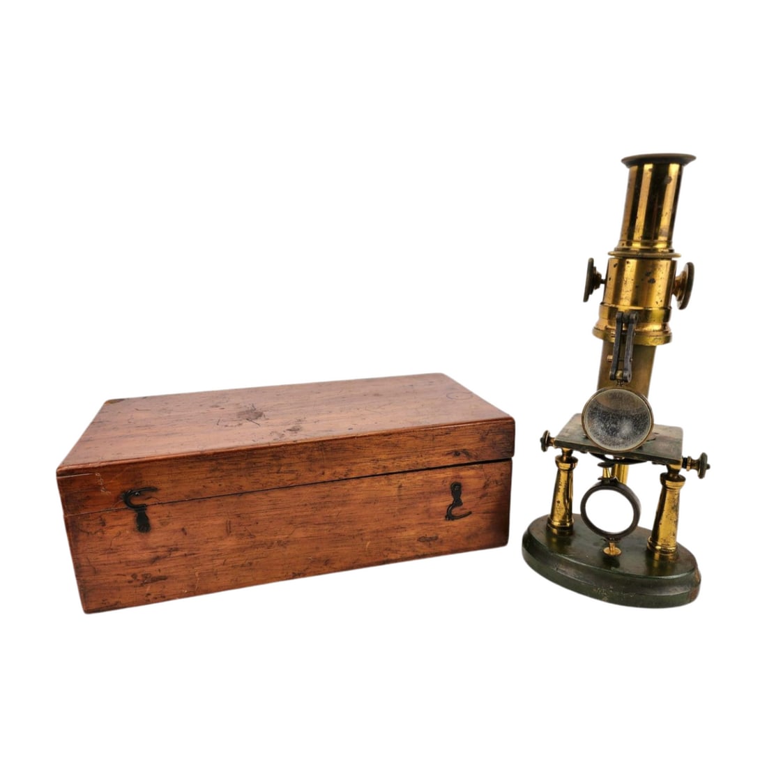 Antique Brass Double Pillar French Microscope (1 of 5)