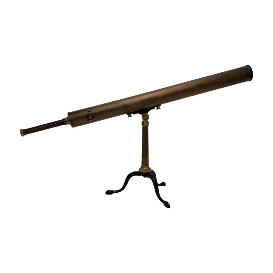 Antique Broadhurst Clarkston & Co. Brass Tripod Library Telescope (1 of 10)