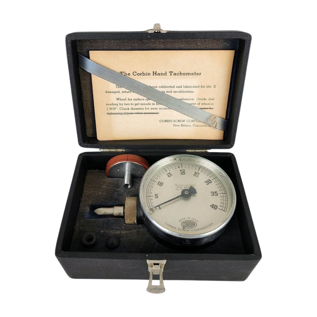 Vintage Early 20th Century Tachometer, Corbin Screw Co. Original Box & Booklet (1 of 6)