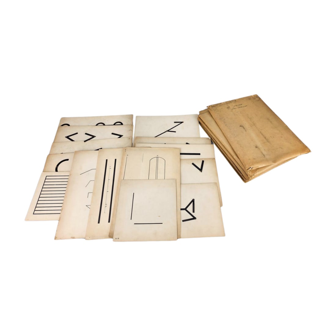 C.H. Stoelting Optical Illusion Set 1930: Set of vintage C.H. Stoelting Optical Illusion set of cardboard cards and various stimuli. Set A-K missing F. antique medical, antique psychology, antique science