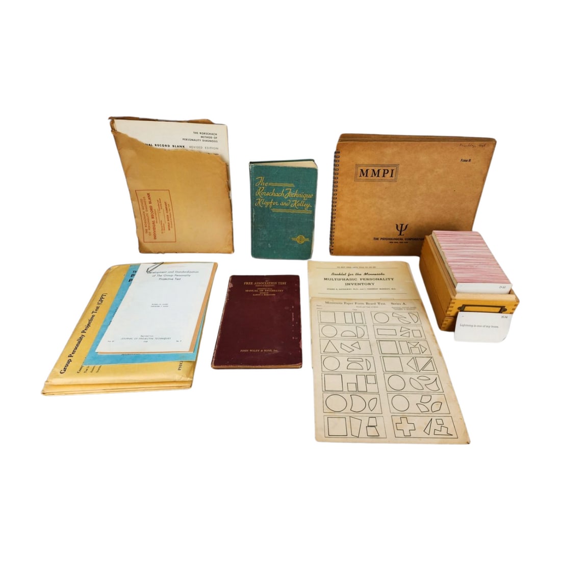 Vintage Group of Personality Tests, Rorschach, MMPI, Free Association (1 of 10)