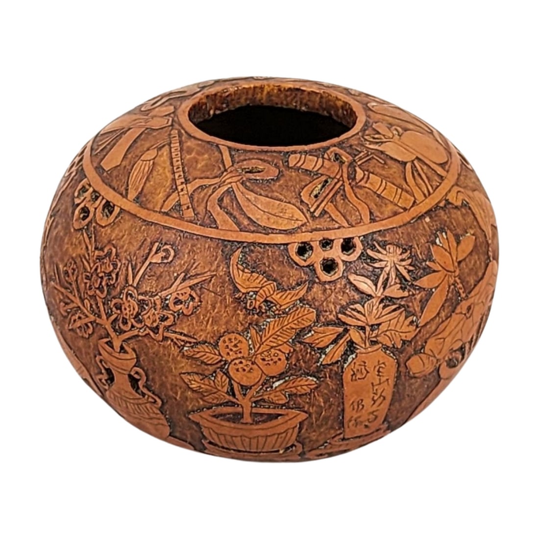 Antique Japanese Carved Gourd Sculpture (1 of 5)