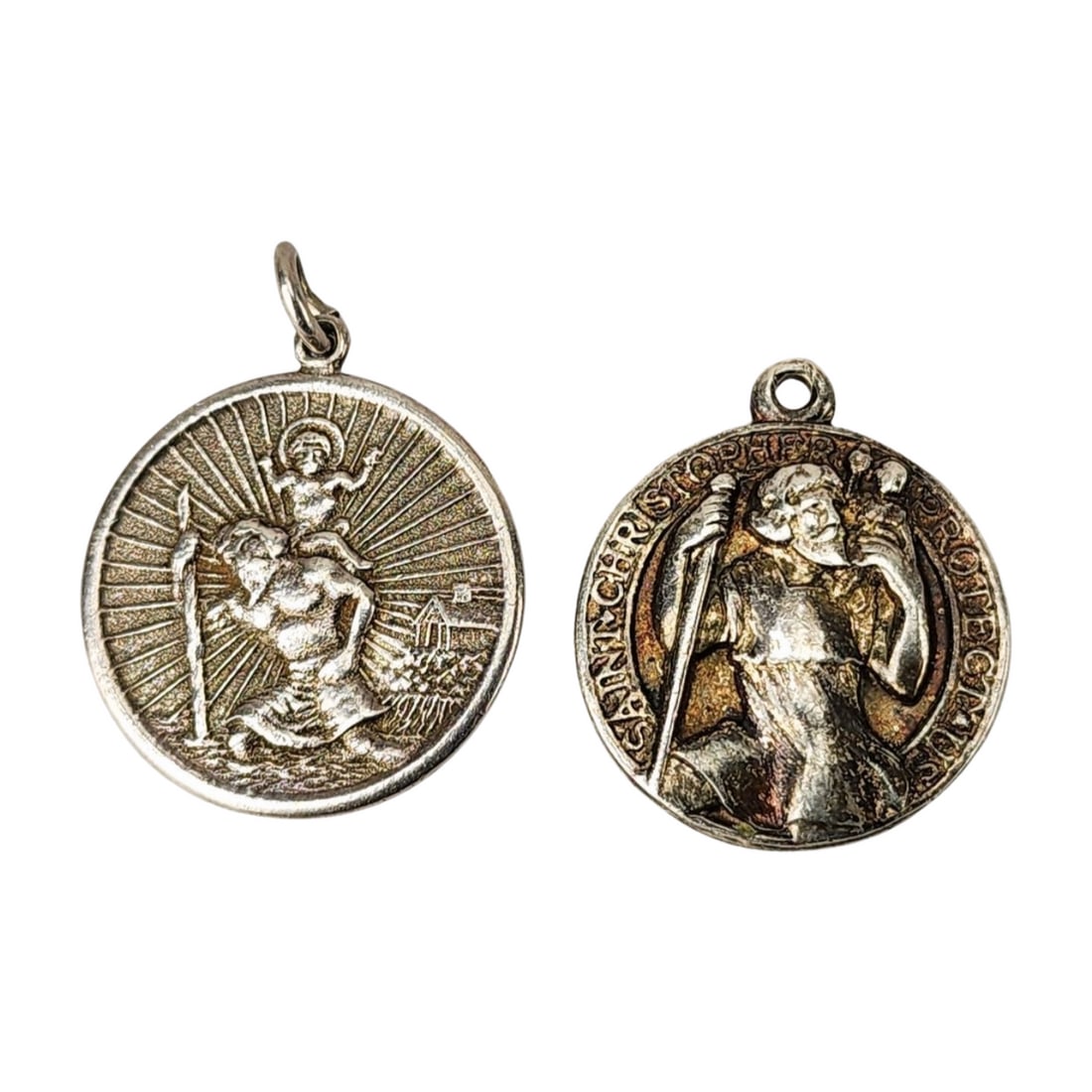 Two Vintage Sterling Silver St. Christopher Pendants (1 of 3)