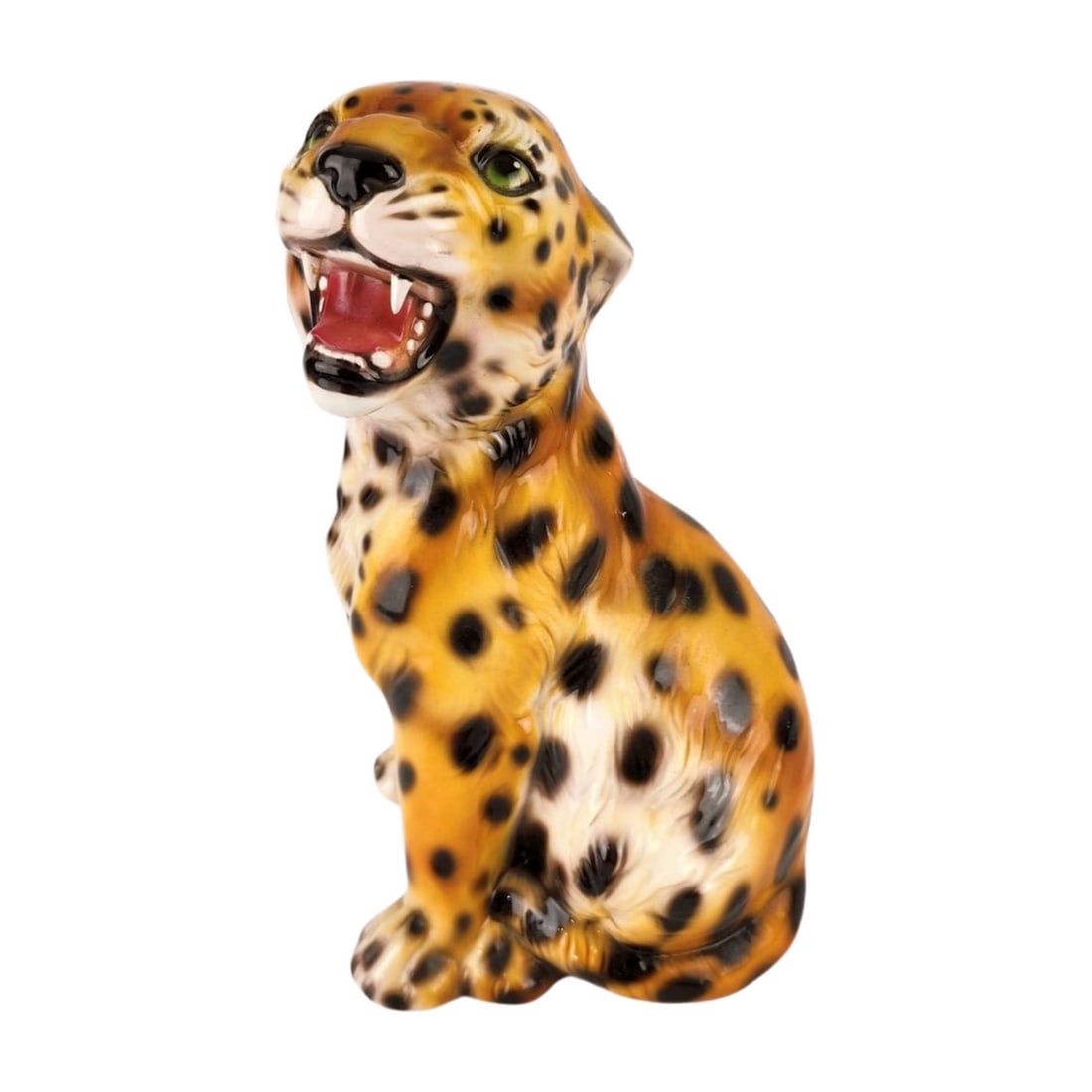 Vintage Italian Art Pottery Cheetah Cub Sculpture (1 of 5)