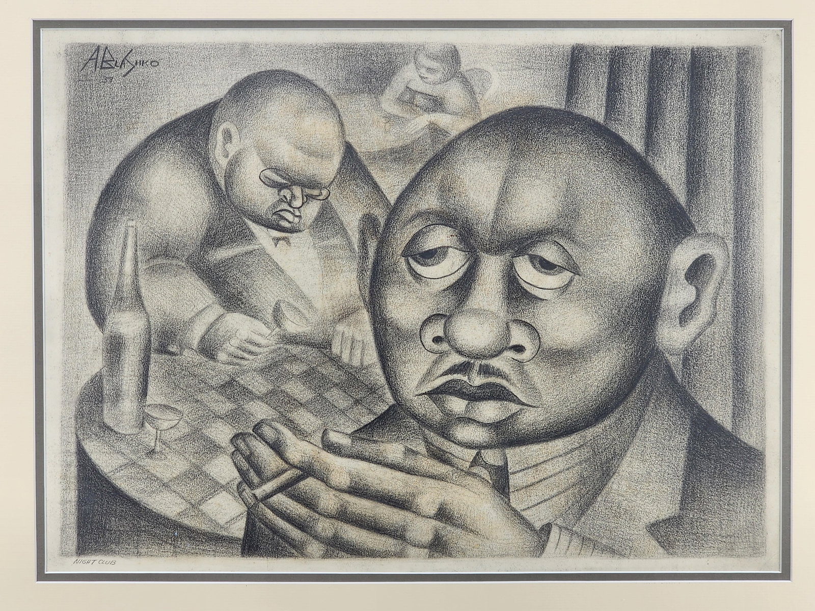 ABE BLASHKO, 'Night Club' Original Art Graphite Drawing (1 of 10)