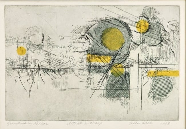 Vintage Modernist Etching by Dale Hill 1968 (1 of 7)