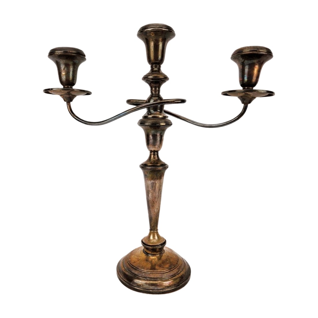 Columbia Sterling Silver Weighted Candelabra 3 Point Candle Holder (1 of 7)