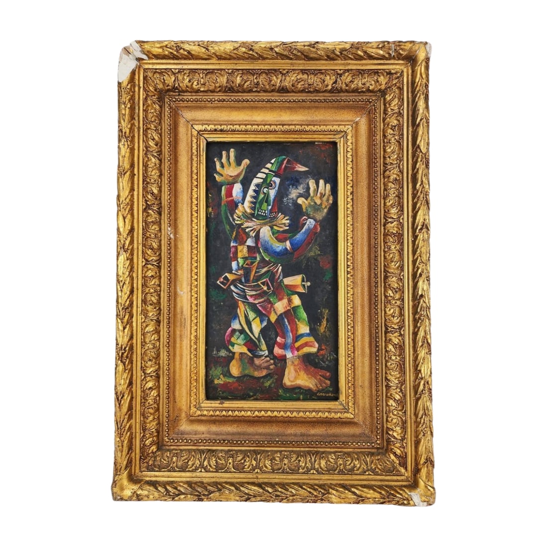 Mario Carreno (1913-1999) Cuban Artist, African Dancer Painting on Board, 1943 (1 of 8)