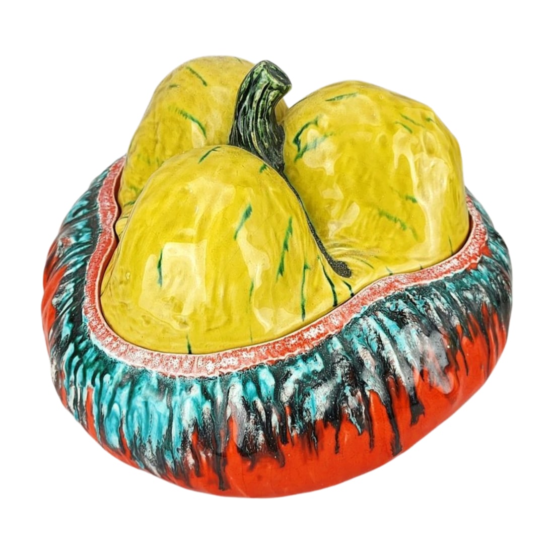 Vintage Italian Majolica Fruit Punch Bowl Tureen (1 of 5)