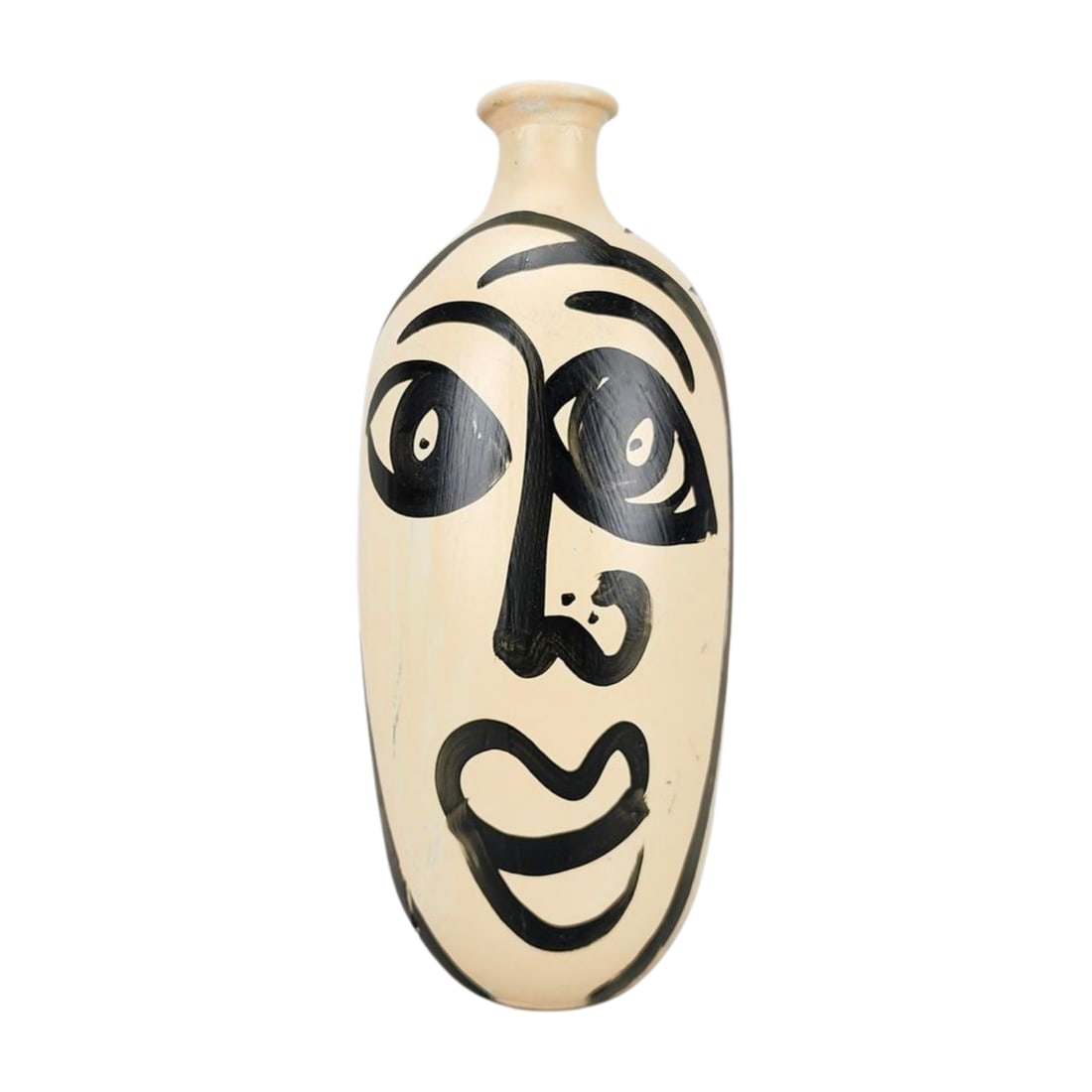 Peter Keil Painted Glass Abstract Modern Face Vase Sculpture (1 of 6)