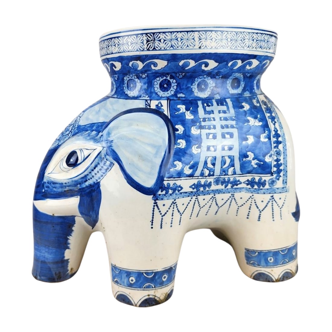 Porcelain Chinoiserie Elephant Garden Stool (1 of 6)