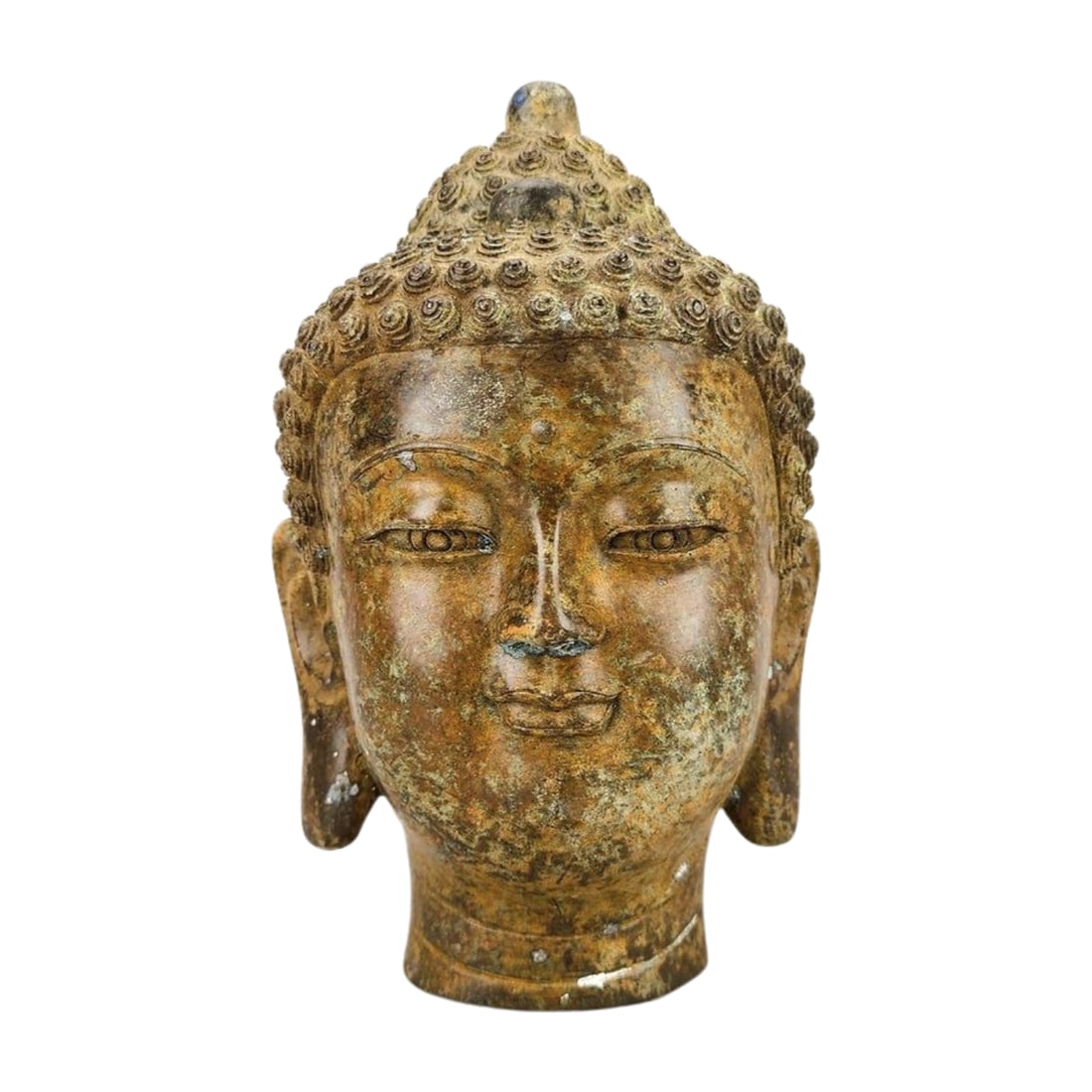 Vintage Bronze Buddha Head Sculpture (1 of 6)