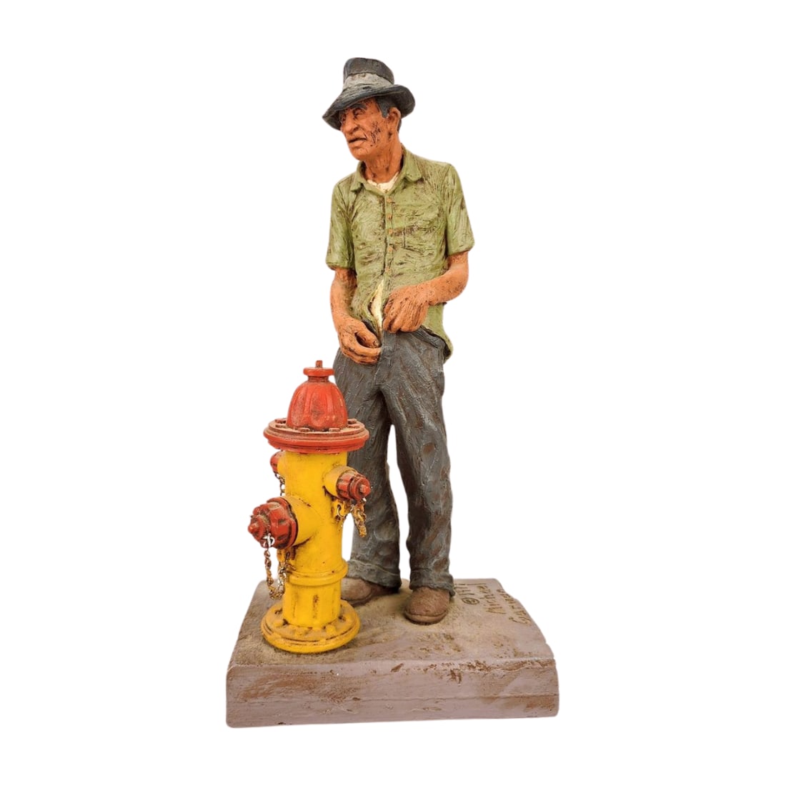 1977 Vintage Michael Garman "Wino" Hand Painted Sculpture (1 of 6)