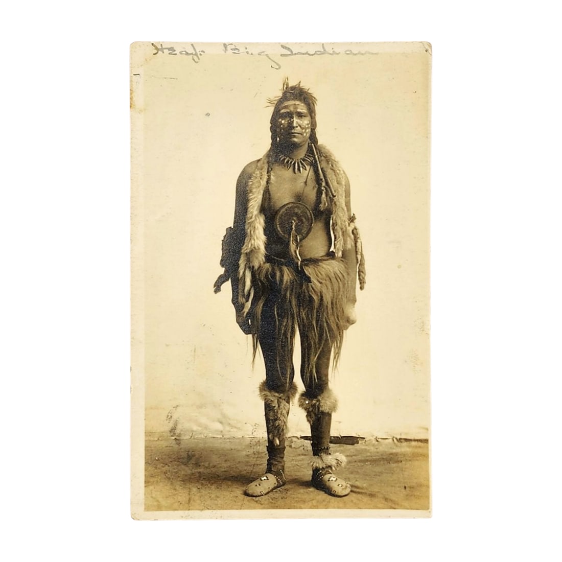 RPPC American Indian Enos Hunter, Stoney Nakoda Nation Real Photo Postcard (1 of 4)