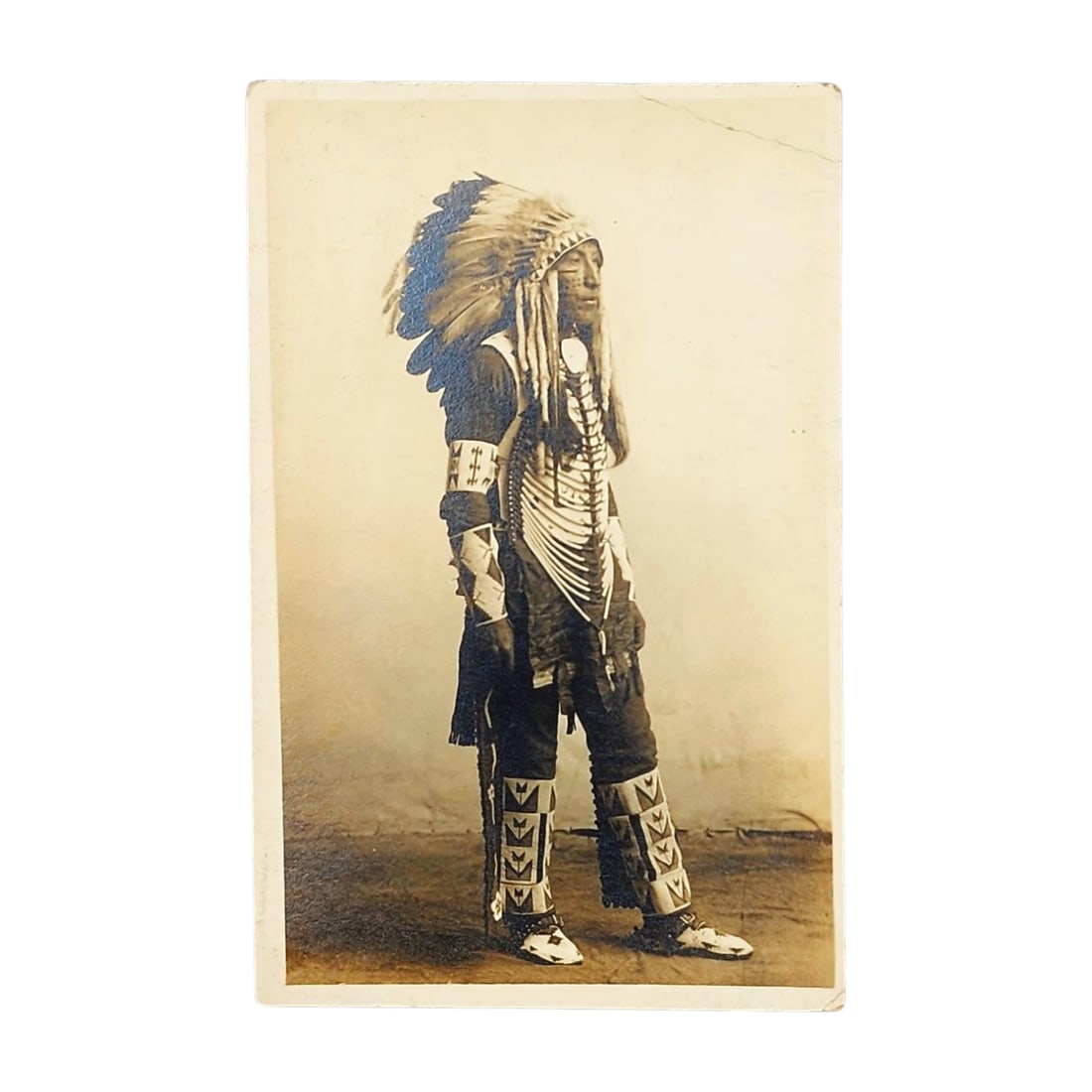 RPPC American Indian Stoney Indian Chief Photo Real Photo Postcard (1 of 3)