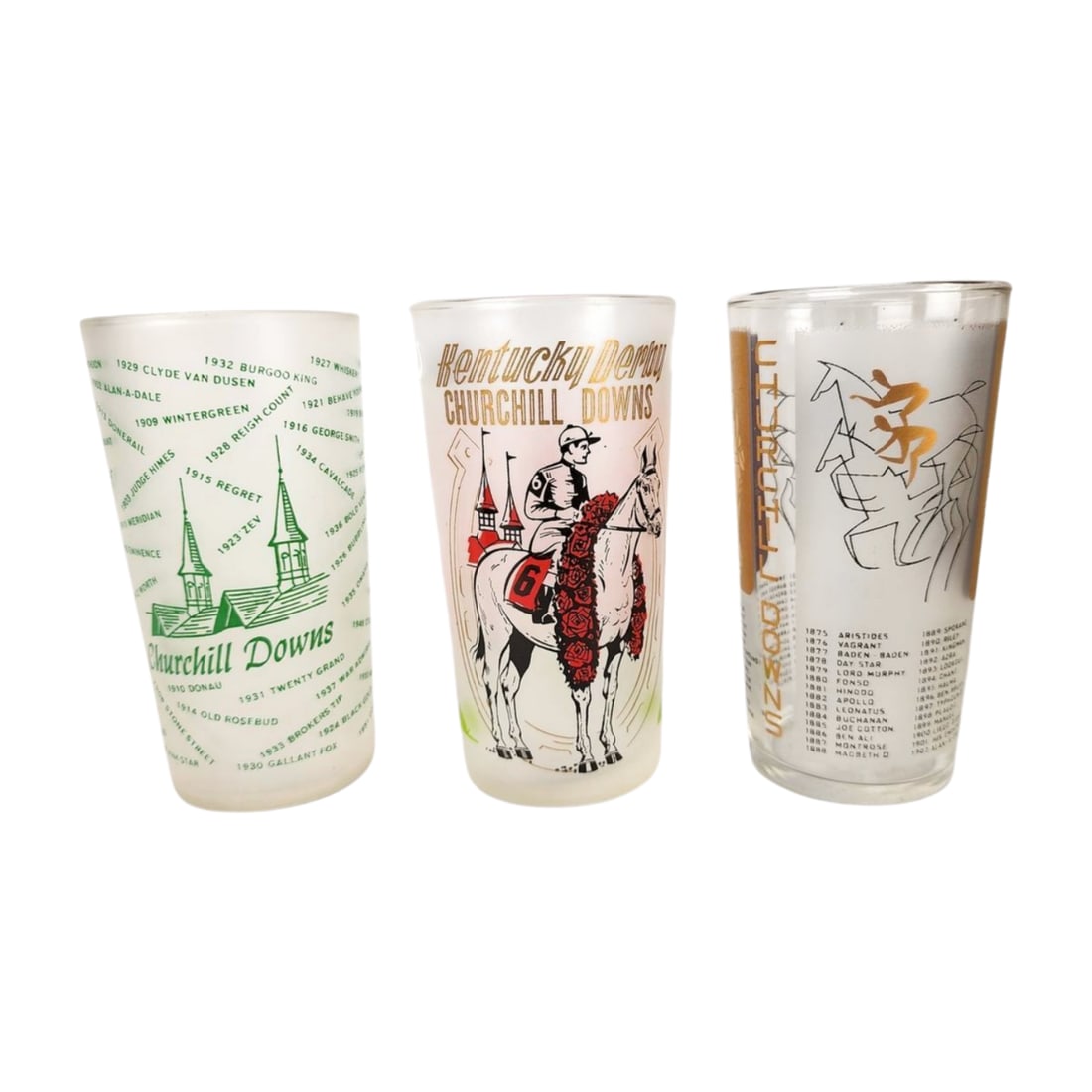 1950s-60s Kentucky Derby Churchill Downs Glasses (1 of 5)