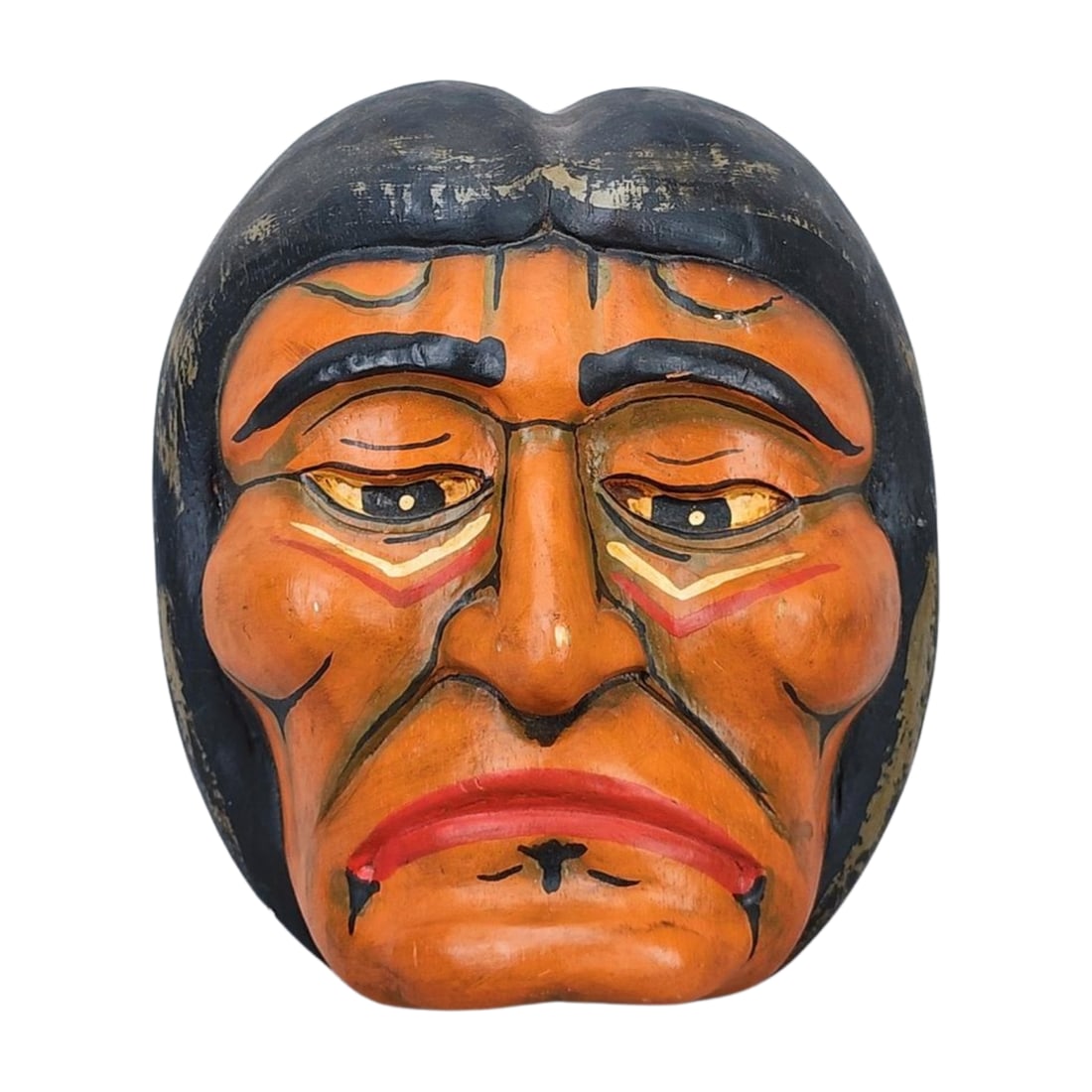 Vintage Wood Carved Native American Indian Head Sculpture (1 of 6)