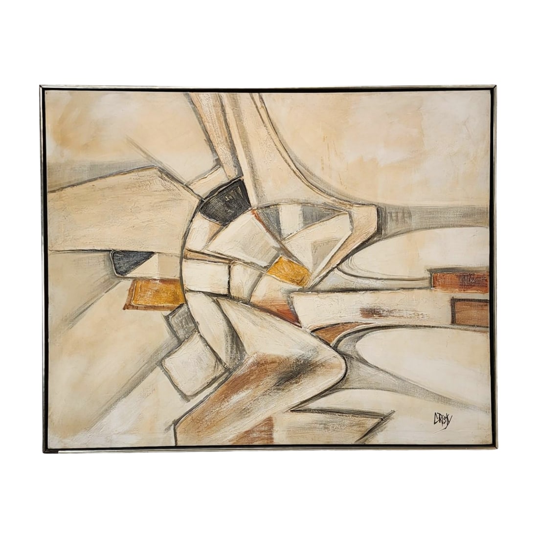 Extra Large Mid Century Heavy Impasto Abstract Art Painting Signed (1 of 8)