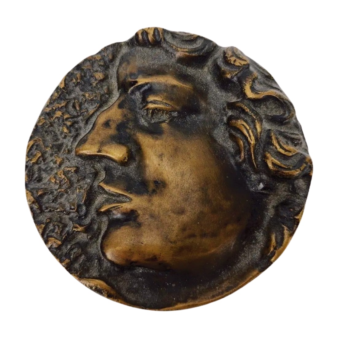 KEN TREISTER Woman Face Bronze Medallion Sarah 75/750 Sculpture (1 of 4)