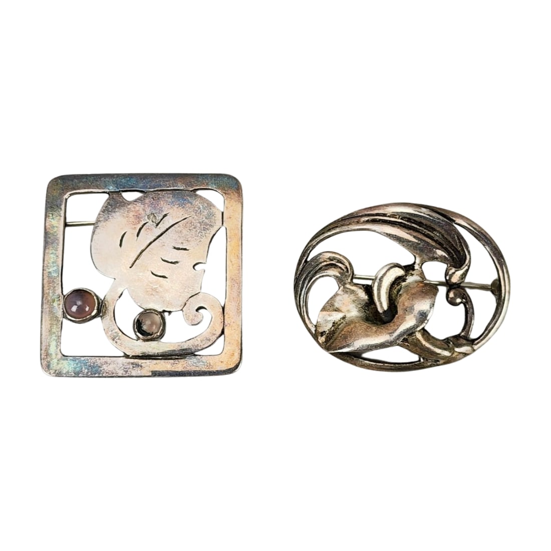 Vintage Sterling Silver Modernist Brooch (2qty) (1 of 5)