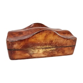 Italian Sculptural Leather Dresser Box
