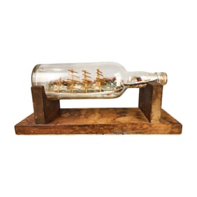 Antique Double Ship in a Bottle