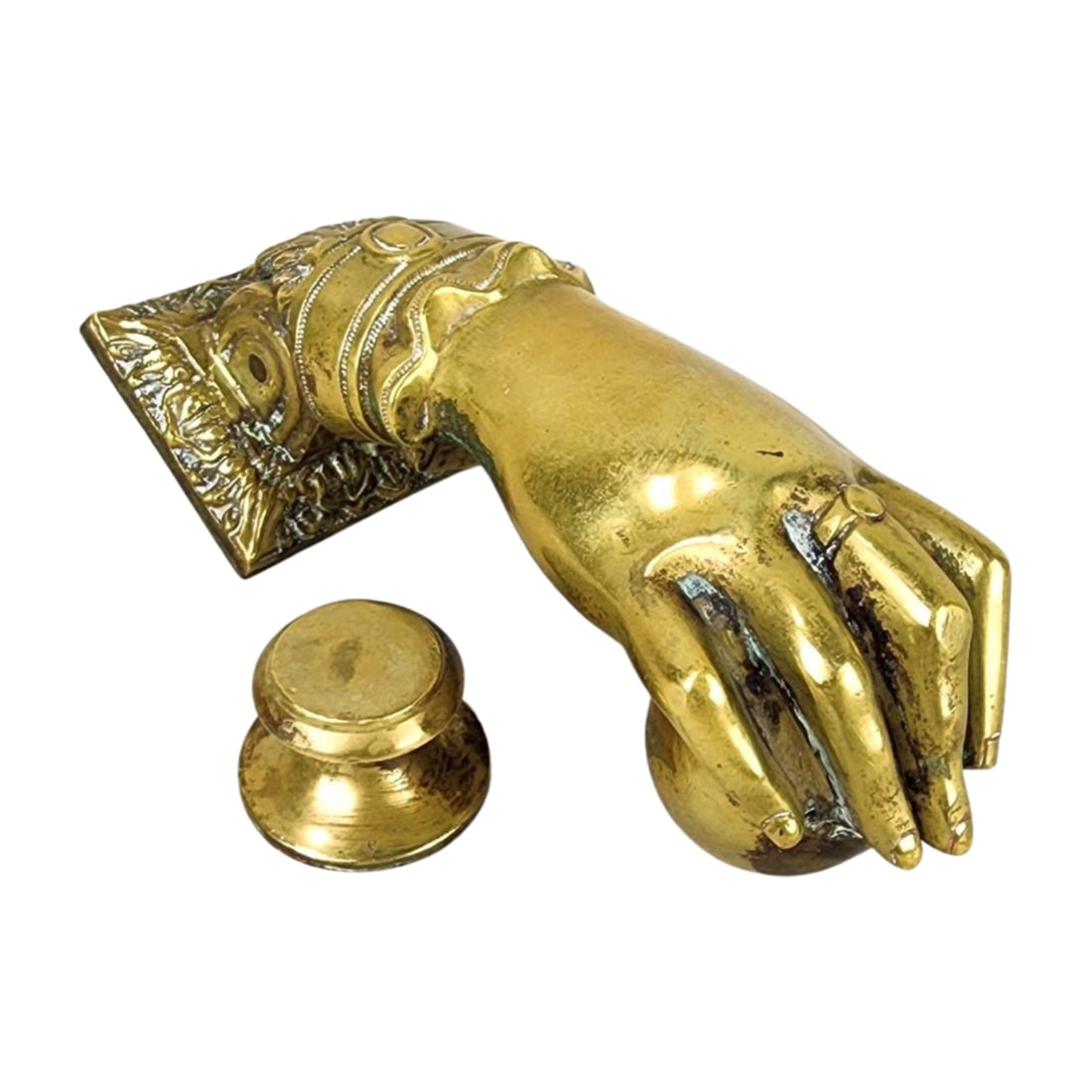 Original Victorian Bronze Lady Hand Door Knocker (1 of 5)