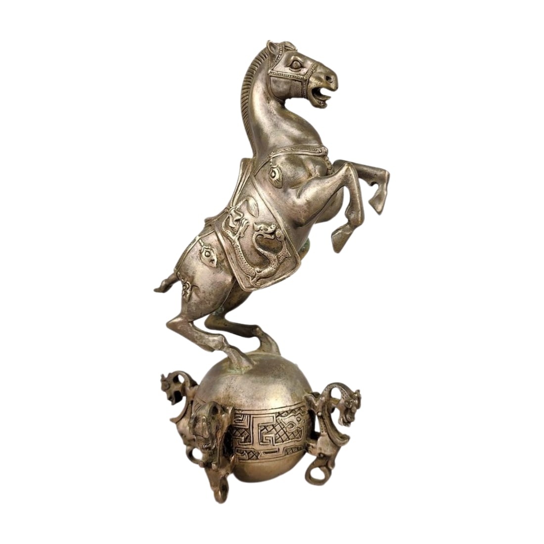 Vintage Tang Horse Chinese Silver Plated Sculpture (1 of 7)