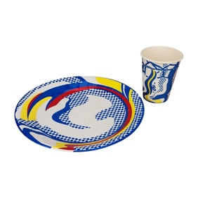 Roy Lichtenstein Pop Art Paper Cup & Plate