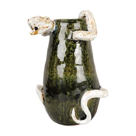 Vintage Art Pottery Snake Vase