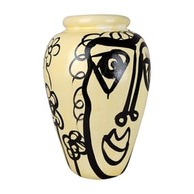 Peter Keil Painted Glass Vase