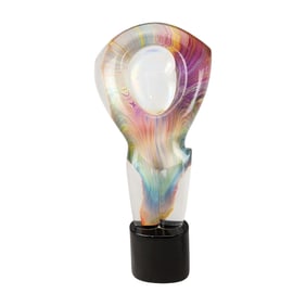 'Relax', Multicolor Art Glass Abstract Sculpture by Dino Rosin