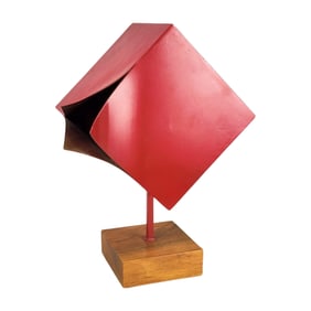 Post Modern Metal Sculpture Exploding Cube