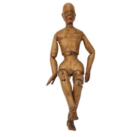 Antique Carved Wood Artist Model